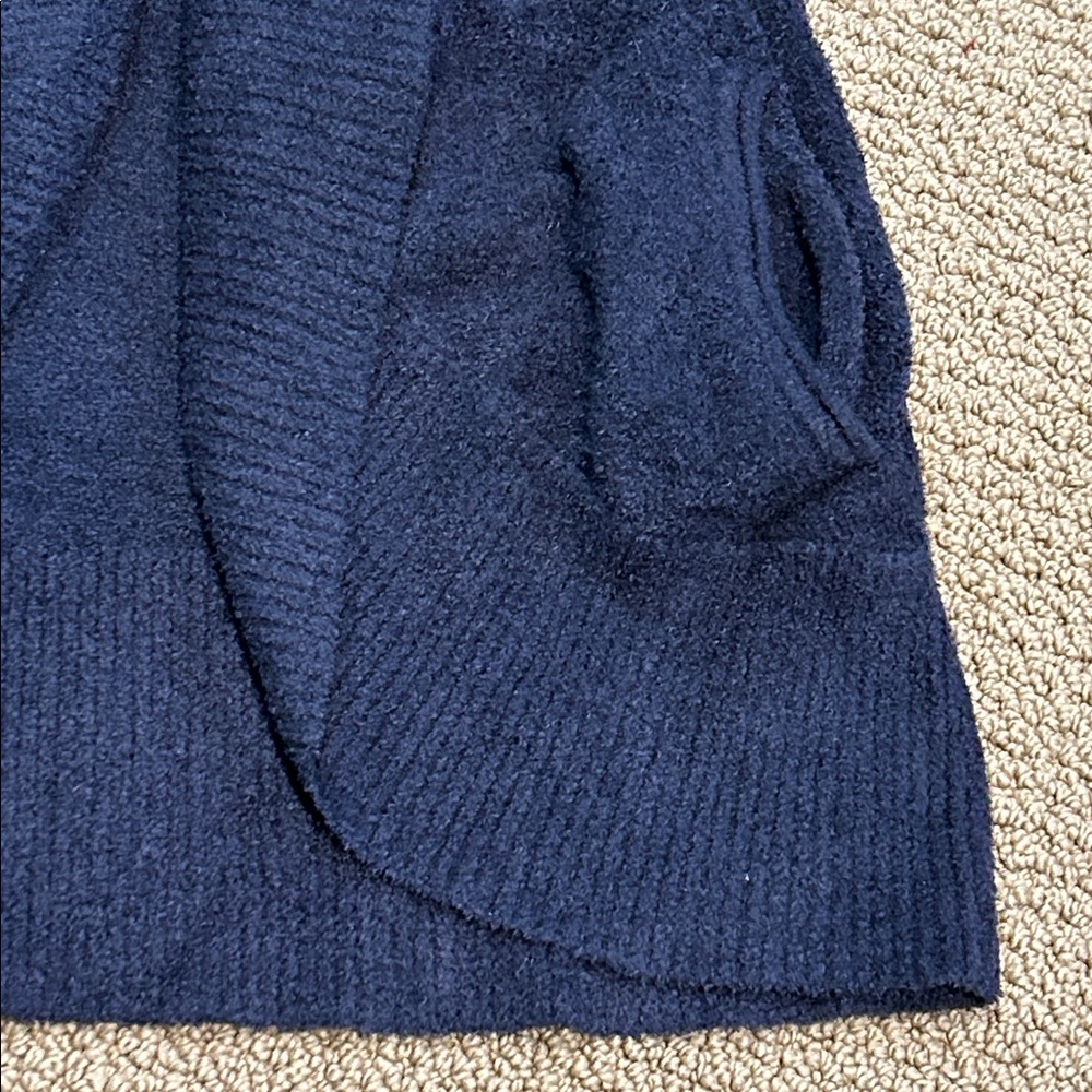 Barefoot Dreams CozyChic Lite Circle Cardi Open Front Cardigan Medium Black - Picture 11 of 17